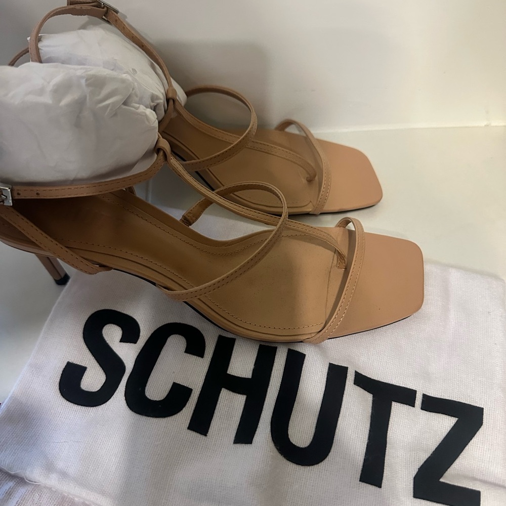 SCHUTZ Nude Strappy Heels